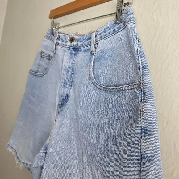 Vintage Arizona Jean Co High Waisted Denim Shorts Light Wash Distressed Jorts 11 - Picture 2 of 8